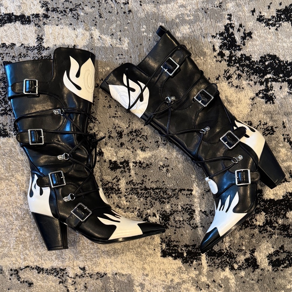 Black & White Cowboy Boots